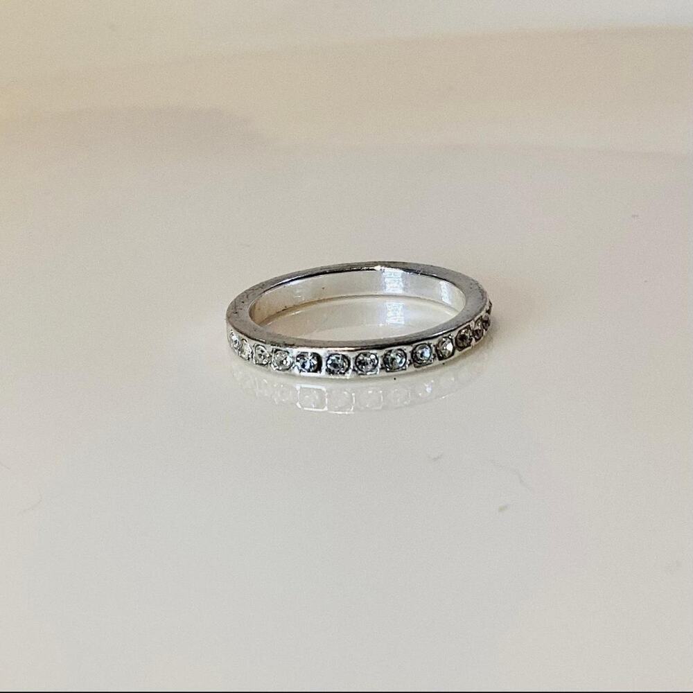 Channel Crystal Wedding Band